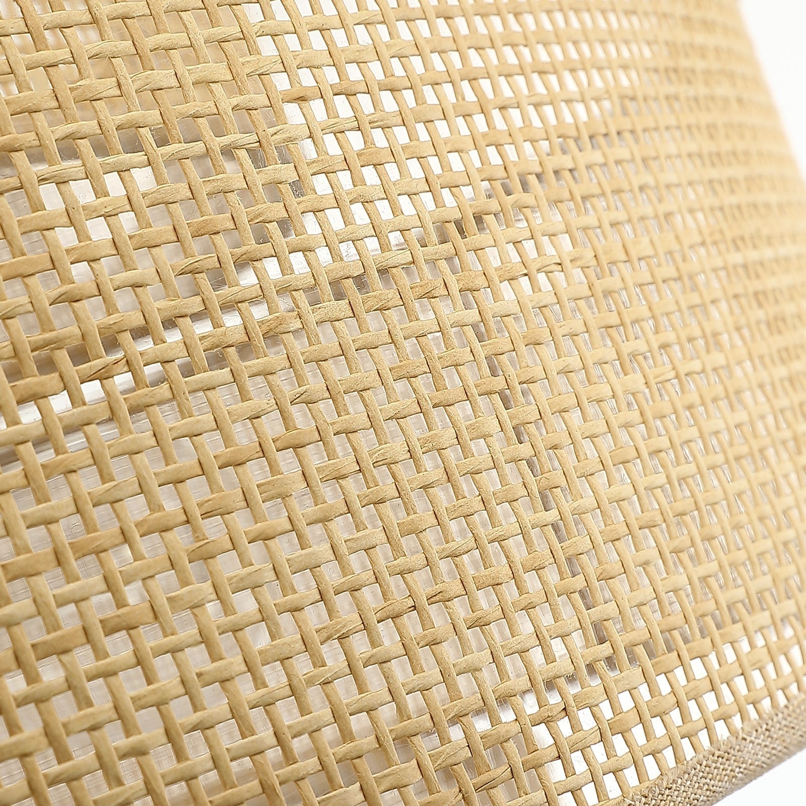 Lampadario Bayou a tamburo costiero nero a 5 luci con doppio paralume in rattan - 24''W