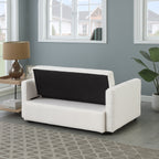 Divano letto trasformabile in divano letto Boucle beige 55.12 con schienale regolabile e 2 cuscini per la vita per il soggiorno