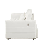 Divano letto trasformabile in divano letto Boucle beige 55.12 con schienale regolabile e 2 cuscini per la vita per il soggiorno