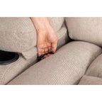 Poltrona girevole beige con massaggio, riscaldamento e ricarica USB