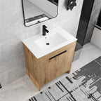 Beingnext 24/30/36 Mobile bagno con lavabo, mobile bagno indipendente con anta a chiusura ammortizzata e ripiano regolabile