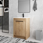 Beingnext 24/30/36 Mobile bagno con lavabo, mobile bagno indipendente con anta a chiusura ammortizzata e ripiano regolabile