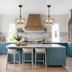 Bella Depot Lampadario rustico in legno a 5 luci con illuminazione dimmerabile, lampada a sospensione regolabile da 15,7 pollici per isola cucina