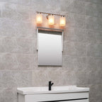 Lampada da bagno Bellevue Lydia a 3 luci, larghezza 23 cm, con finitura satinata