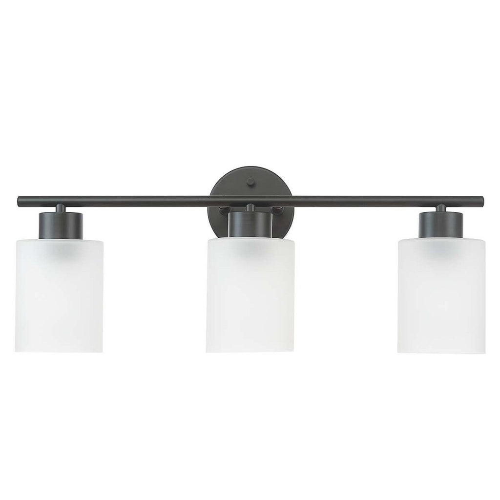 Lampada da bagno Bellevue Lydia a 3 luci, larghezza 23 cm, con finitura satinata
