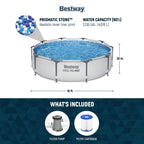 Piscina fuori terra rotonda Bestway Steel Pro MAX 10'x30 con pompa - 10 piedi x 30 pollici.