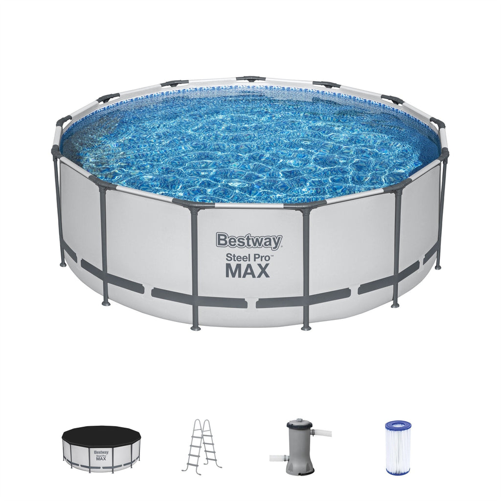 Piscina fuori terra rotonda Bestway Steel Pro MAX con pompa e copertura