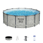 Piscina fuori terra rotonda Bestway Steel Pro MAX con pompa e copertura