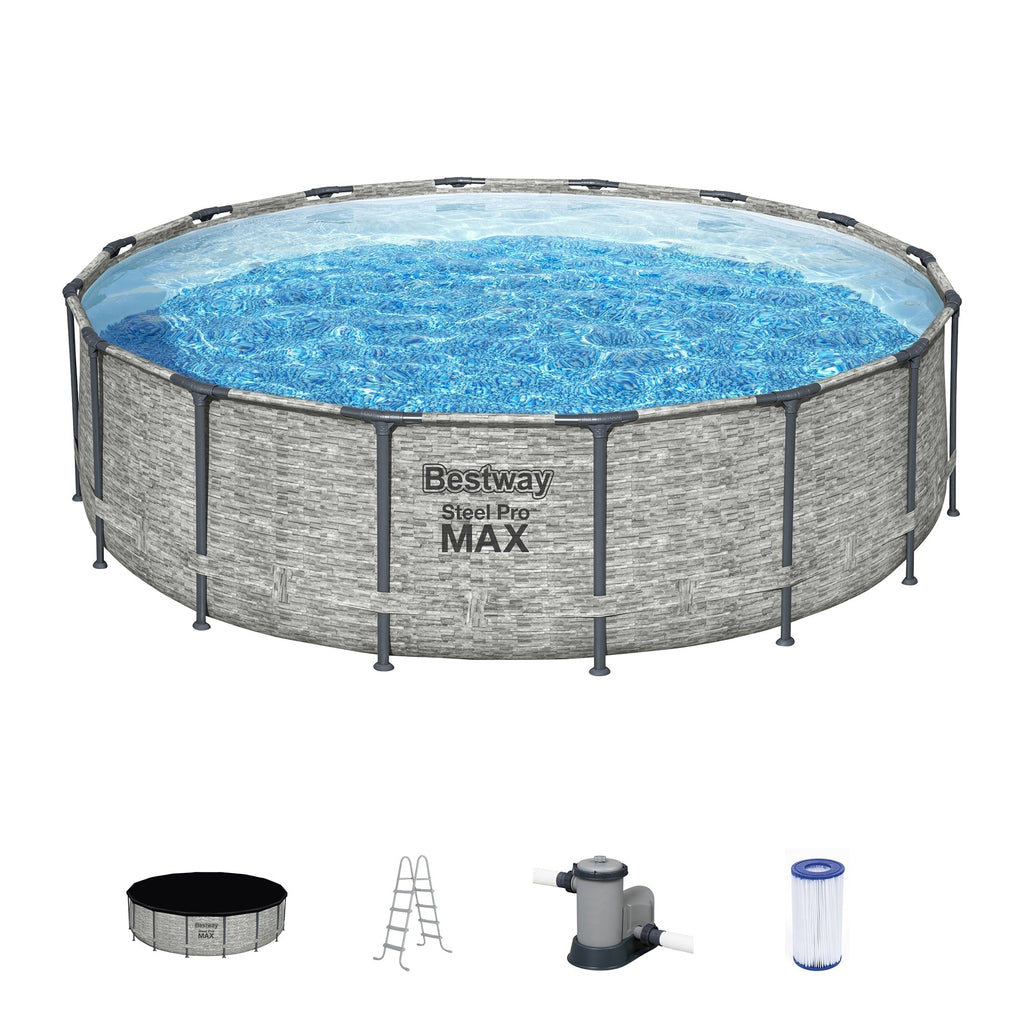 Piscina fuori terra rotonda Bestway Steel Pro MAX con pompa e copertura