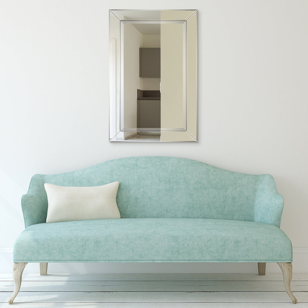 Specchio da parete rettangolare smussato trasparente HD per bagno, toeletta, specchi da camera da letto, 3 misure