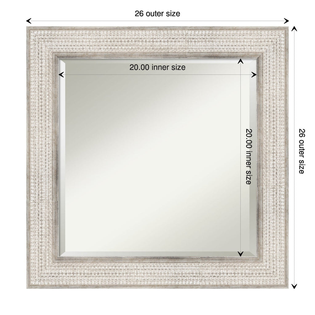 Specchio da parete per bagno in legno bisellato - Cornice Trellis Silver - Trellis Silver