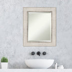 Specchio da parete per bagno in legno bisellato - Cornice Trellis Silver - Trellis Silver