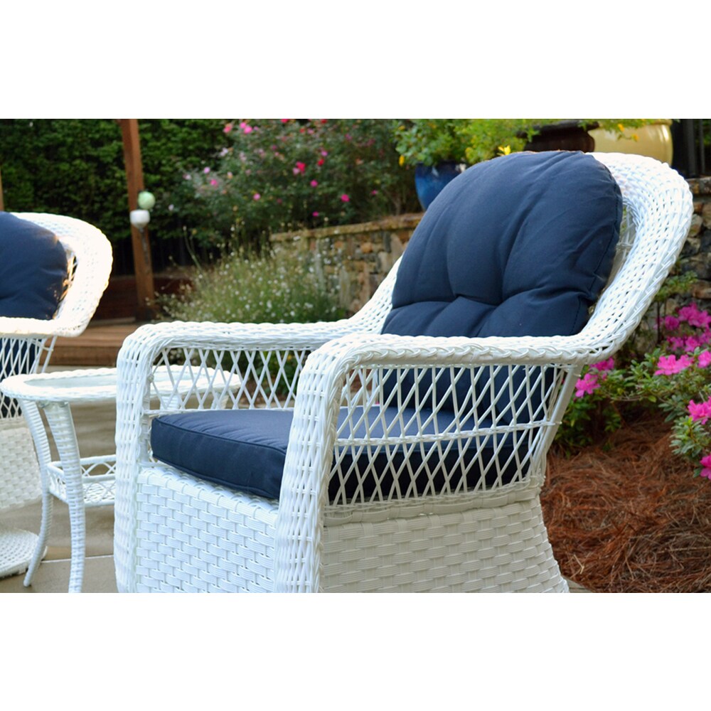 Biloxi Outdoor WhiteOutdoor Wicker Swivel Glider Patio Set (3 pezzi)