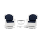 Biloxi Outdoor WhiteOutdoor Wicker Swivel Glider Patio Set (3 pezzi)