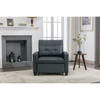 Divano letto trasformabile in similpelle nera con porte USB