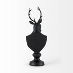 Scultura in resina nera a forma di busto di cervo - 6 L x 8 P x 23 A