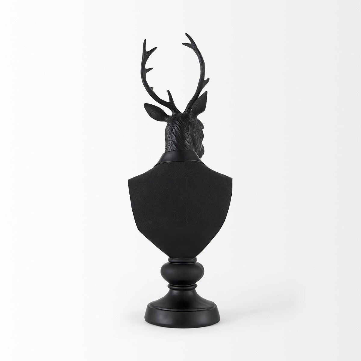 Scultura in resina nera a forma di busto di cervo - 6 L x 8 P x 23 A