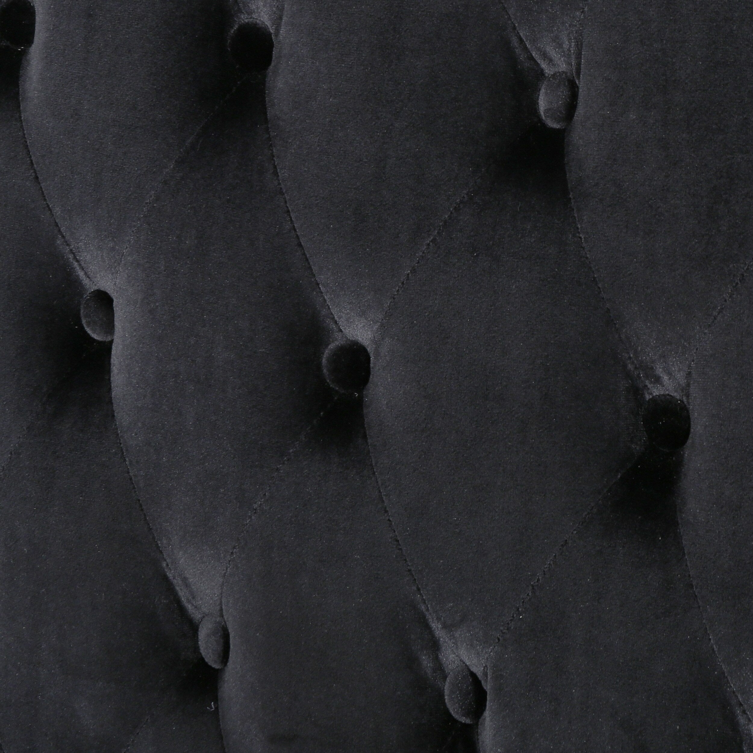 Divano a due posti con schienale alto e bottoni trapuntati in velluto nero