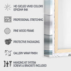 Spiaggia blu con tramonto lontano - Tela artistica da parete con spiaggia