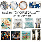 Spiaggia blu con tramonto lontano - Tela artistica da parete con spiaggia