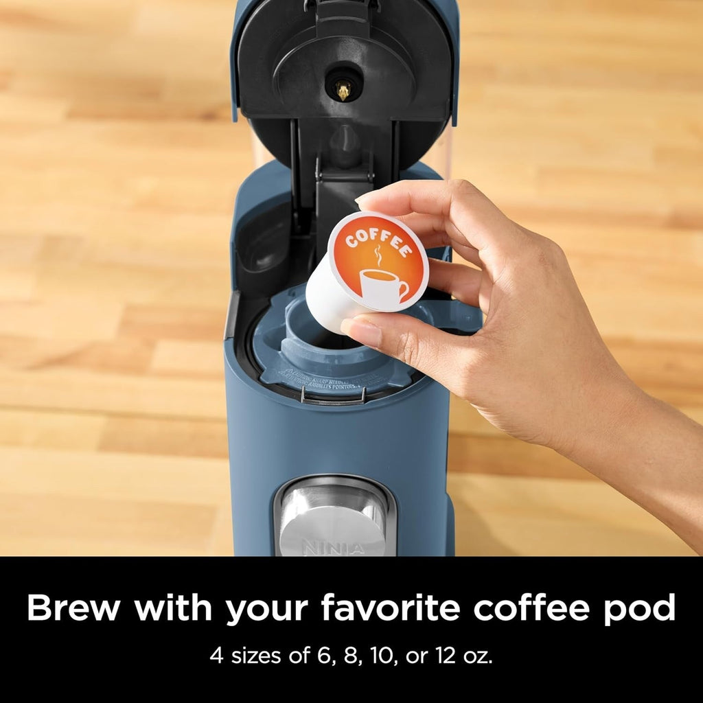 Macchina per caffè monodose blu, compatibile con K-Cup, serbatoio da 56 once, 6 formati di infusione da 24 once, compatta