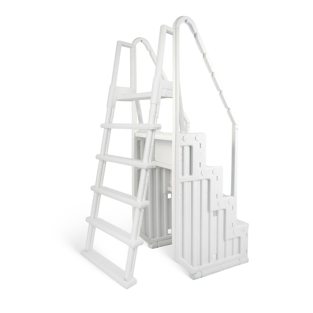 Blue Wave Easy Pool Step con scala esterna per piscine fuori terra - 32,5 pollici di larghezza x 56 pollici di profondità x 81 pollici di altezza