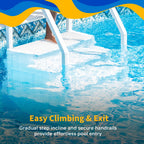 Blue Wave Easy Pool Step con scala esterna per piscine fuori terra - 32,5 pollici di larghezza x 56 pollici di profondità x 81 pollici di altezza