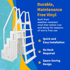 Blue Wave Easy Pool Step con scala esterna per piscine fuori terra - 32,5 pollici di larghezza x 56 pollici di profondità x 81 pollici di altezza