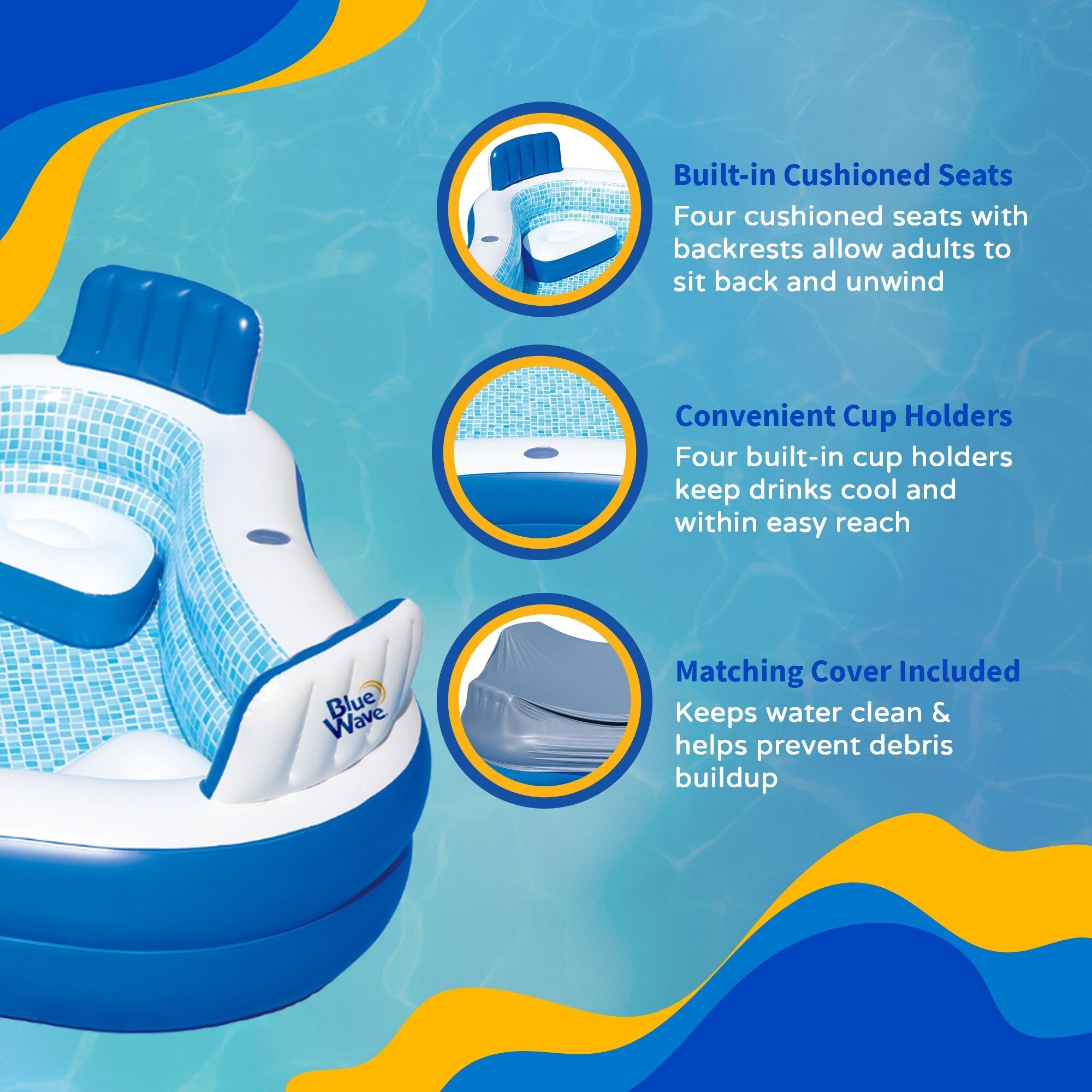 Piscina gonfiabile Blue Wave Premier con copertura - Taglia unica