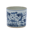 Vaso per orchidee con pesci blu e bianchi