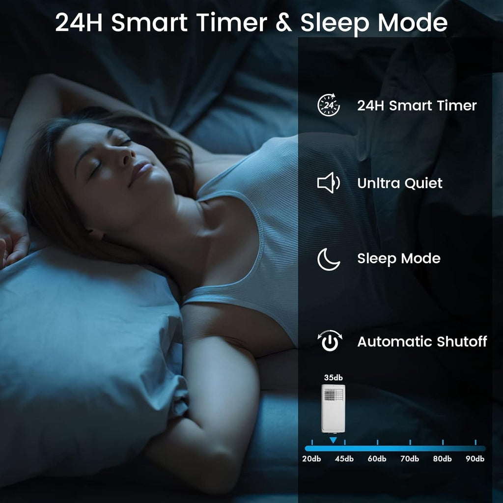 Condizionatori d'aria portatili Bossin 8000BTU (Ashrae), 5000BTU (SACC) 3 in 1 con telecomando, refrigeratore d'aria portatile Quiet Room - 880 V