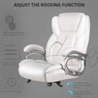 Sedia da ufficio Bossin Big and Tall Executive, sedia ergonomica con supporto lombare regolabile da 500 libbre, schienale alto in pelle PU per computer