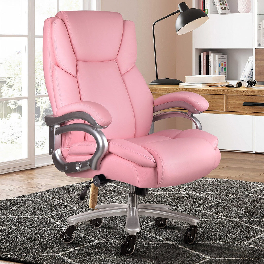 Sedia da ufficio Bossin Big and Tall Executive, sedia ergonomica con supporto lombare regolabile da 500 libbre, schienale alto in pelle PU per computer