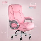 Sedia da ufficio Bossin Big and Tall Executive, sedia ergonomica con supporto lombare regolabile da 500 libbre, schienale alto in pelle PU per computer