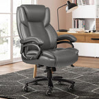 Sedia da ufficio Bossin Big and Tall Executive, sedia ergonomica con supporto lombare regolabile da 500 libbre, schienale alto in pelle PU per computer