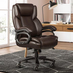 Sedia da ufficio Bossin Big and Tall Executive, sedia ergonomica con supporto lombare regolabile da 500 libbre, schienale alto in pelle PU per computer