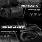 Sedia da ufficio Bossin Big and Tall Executive, sedia ergonomica con supporto lombare regolabile da 500 libbre, schienale alto in pelle PU per computer