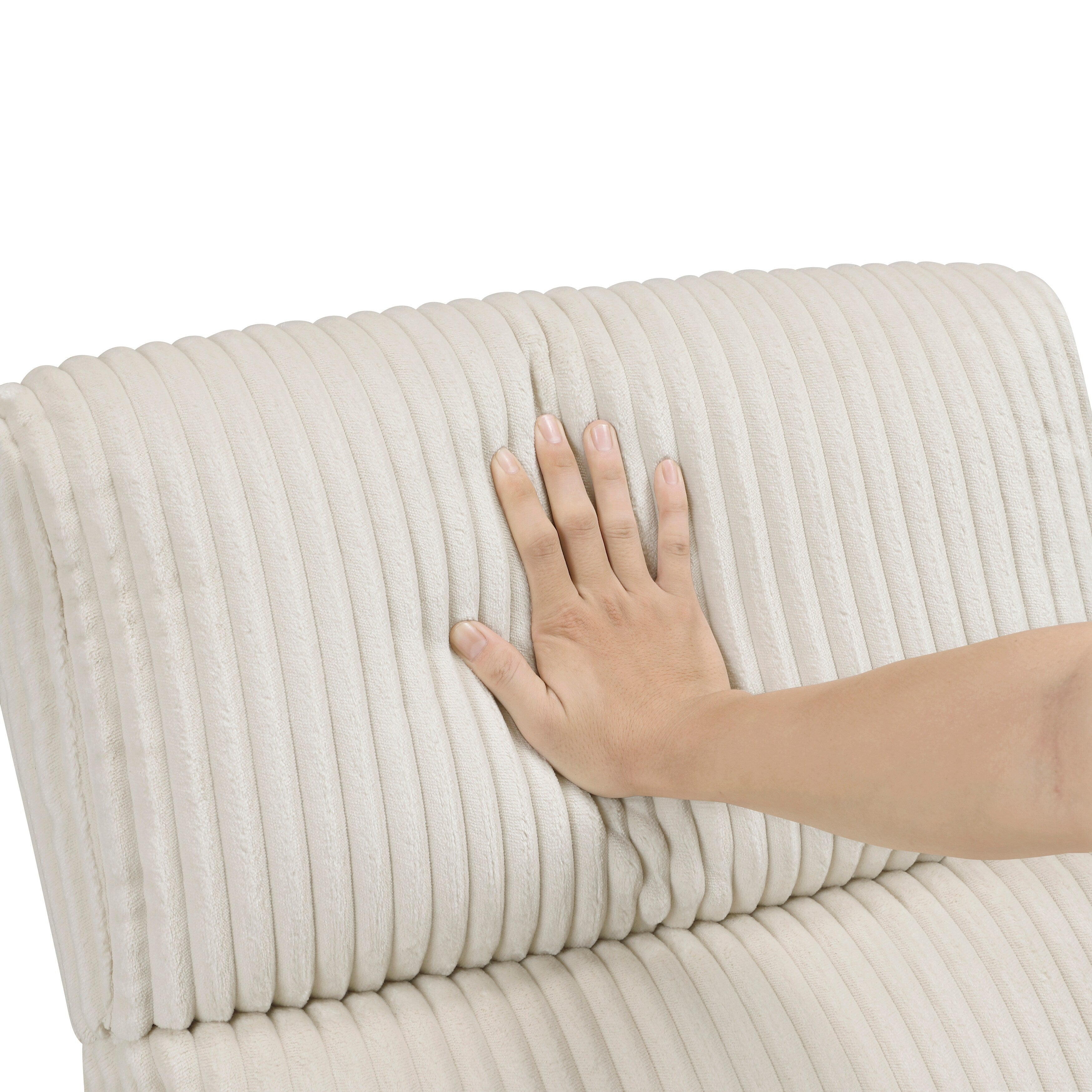 Poltrona reclinabile manuale girevole in velluto a coste Braidy