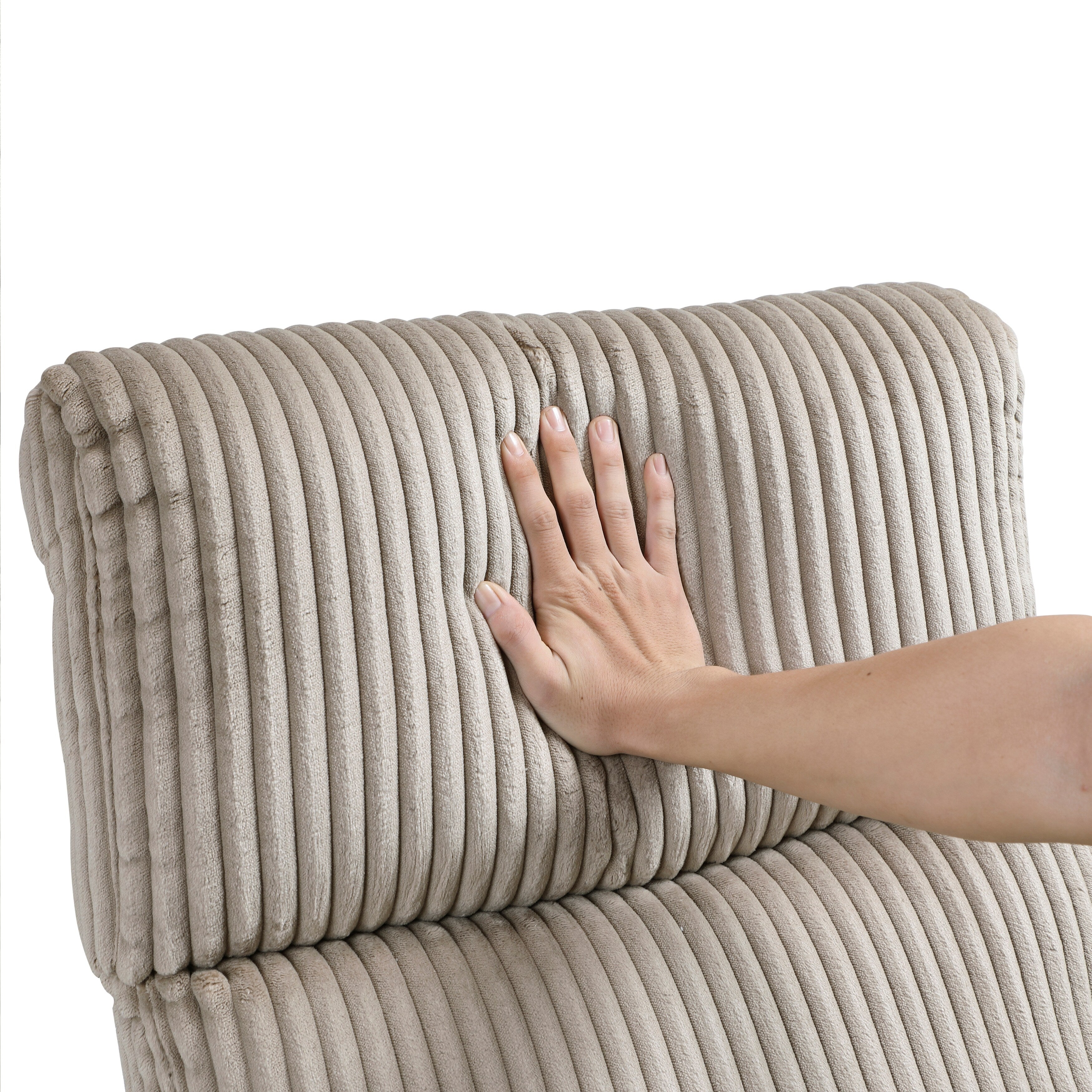 Poltrona reclinabile manuale girevole in velluto a coste Braidy