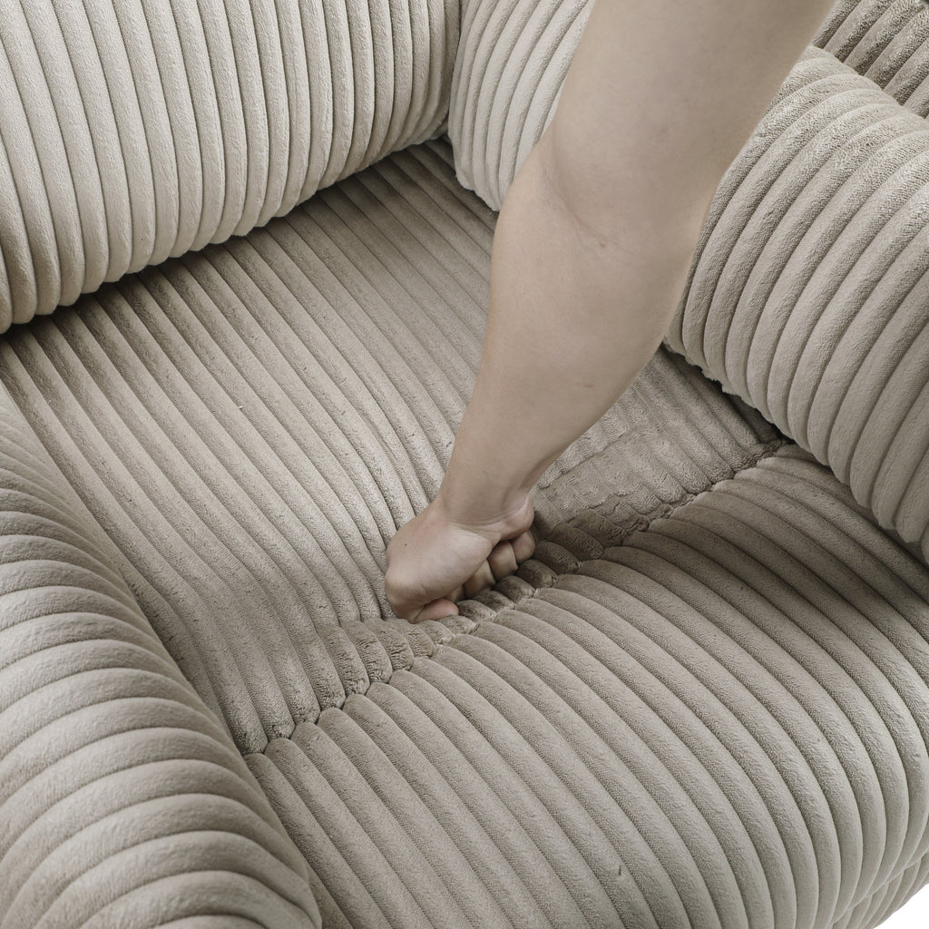 Poltrona reclinabile manuale girevole in velluto a coste Braidy