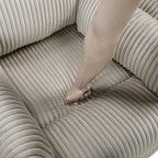 Poltrona reclinabile manuale girevole in velluto a coste Braidy