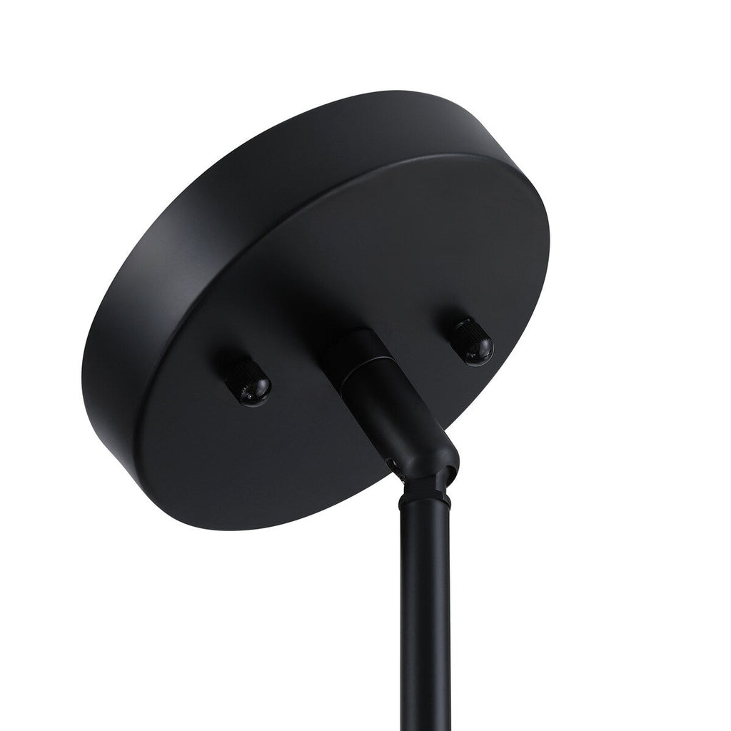 Lampadario a tamburo Breaux a 4 luci in legno impiallacciato con baldacchino nero - 22 pollici di larghezza