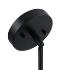 Lampadario a tamburo Breaux a 4 luci in legno impiallacciato con baldacchino nero - 22 pollici di larghezza