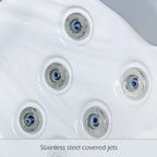 Buenospa Jersey 6 - 46 persone - Vasca idromassaggio a getto, bianco ghiaccio, grigio con ozono e luci a LED