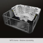 Buenospa Jersey 6 - 46 persone - Vasca idromassaggio a getto, bianco ghiaccio, grigio con ozono e luci a LED