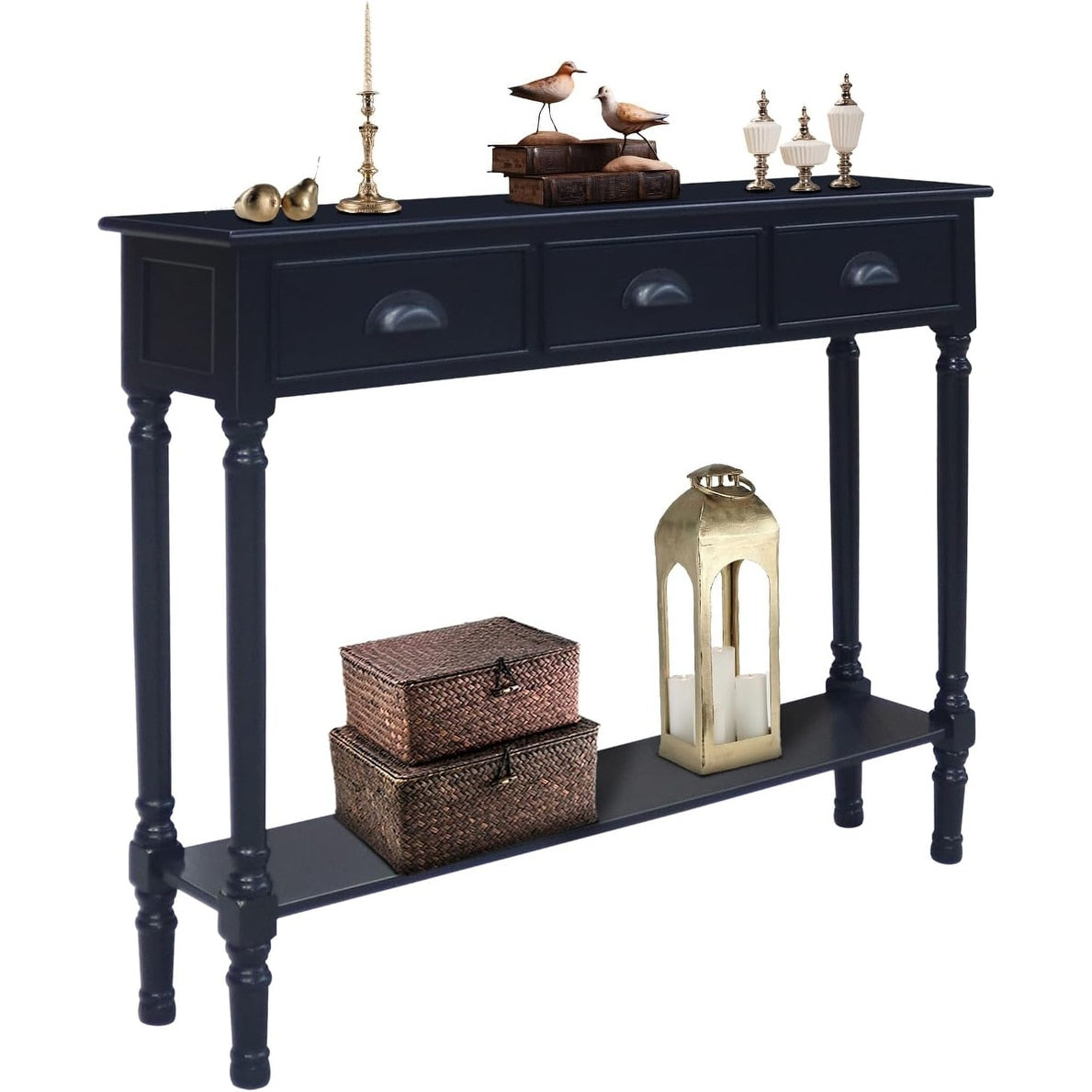 Tavolo da ingresso consolle a 3 cassetti Burlington Wood