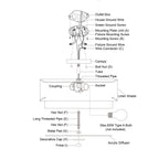 Lampada da soffitto Burnaby Mid-Century Modern con paralume a tamburo in lino bianco