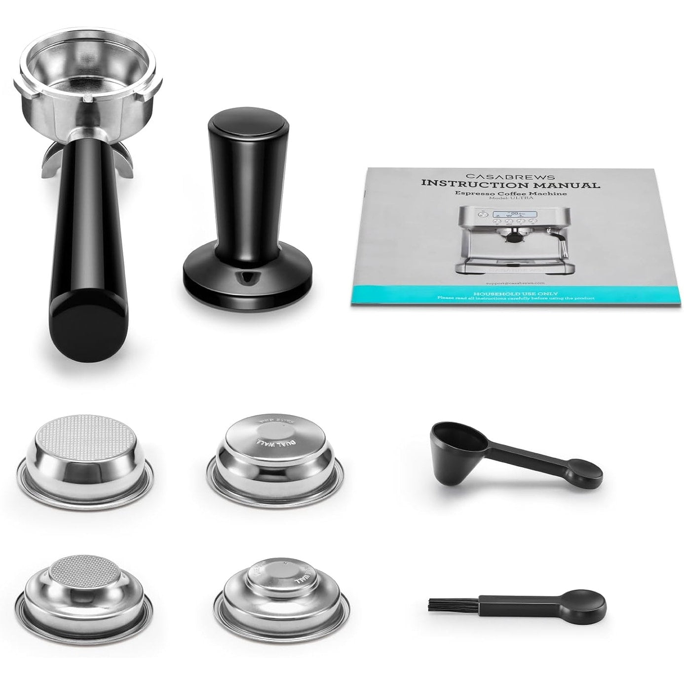 CASABREWS Ultra Macchina per caffè espresso tutto in uno con display LCD, argento