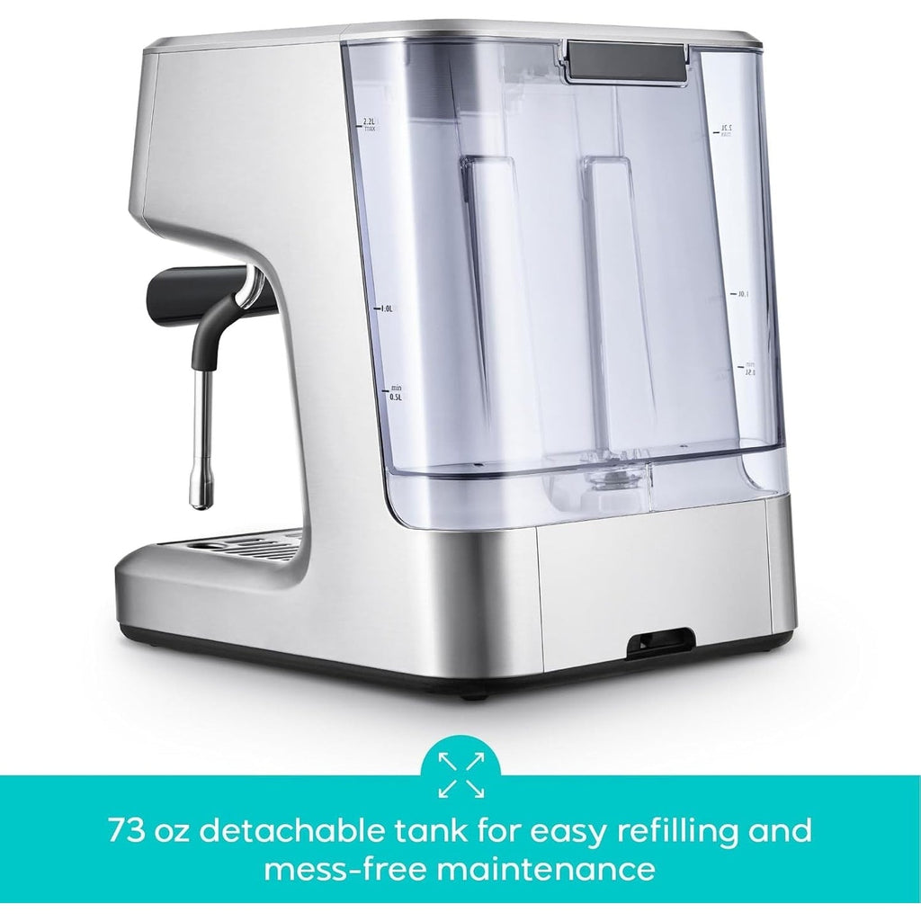 CASABREWS Ultra Macchina per caffè espresso tutto in uno con display LCD, argento