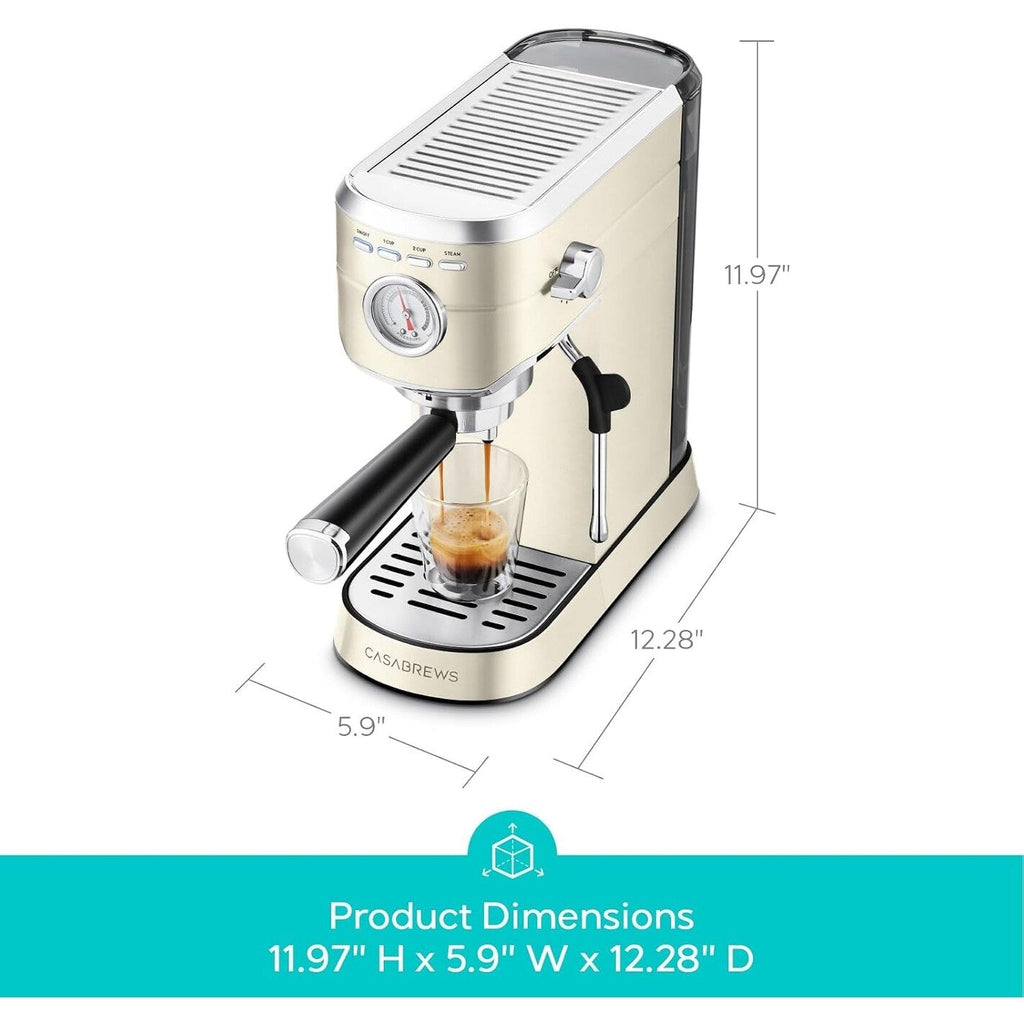CASABREWS CM5418 Macchina per caffè espresso 20 bar con lancia vapore per schiuma di latte